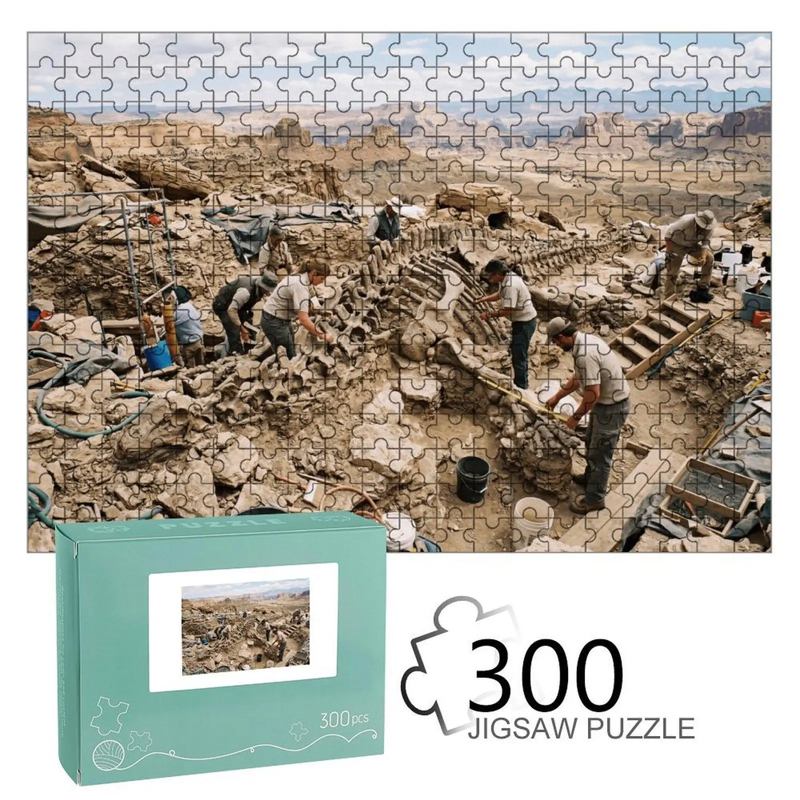 Realistic Dinosaur Excavation Jigsaw Puzzle - BPA-Free Eco-Friendly Material, Archaeological Scene Design, Learning Toy for Kids & Hobbyists