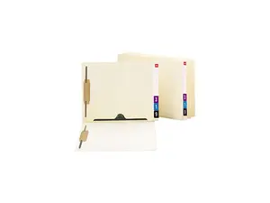 Smead 34101 Reinforced End Tab Pocket Folder, Two Fasteners, Letter, Manila, 50/Box