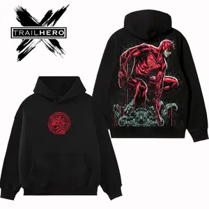 TRAIL HERO - DAREDEVIL Premium Acid Washed Hoodie T-Shirt, En Sabah Nur Hoodie Shirt, Character Comics Fans Shirt, Superhero Washed Shirt, Comic Book Fans T-Shirt, Superhero Graphic Tee Cotton