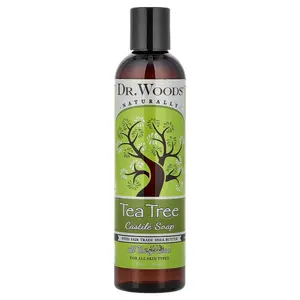 Dr. Woods Tea Tree Castile Soap with Fair Trade Shea Butter, For All Skin Types, 8 fl oz (236 ml)