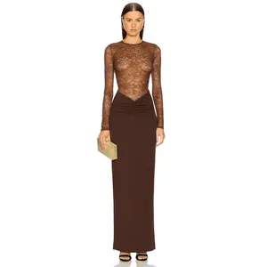 Michael Costello x REVOLVE Zaria Gown in Chocolate Brown