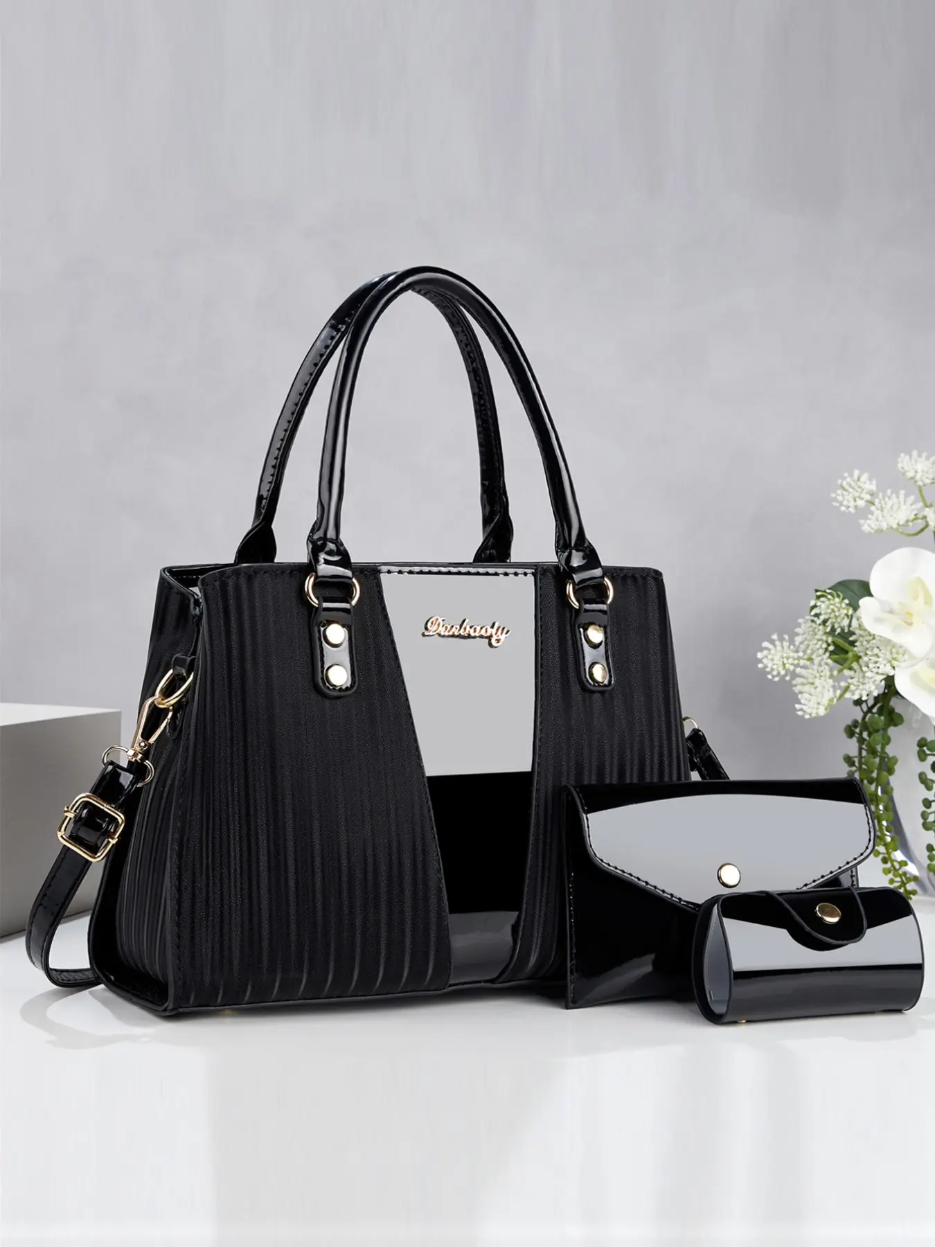 Fashion Three-Piece Retro Crossbody Handbag Set, Large Capacity Multi-Layer Bag, Versatile Shoulder & Crossbody Bag for Travel & Shopping, All Seasons