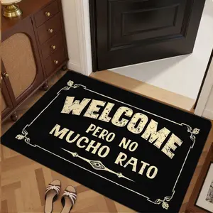 Funny Spanish Welcome Doormat, Pero No Mucho Rato Indoor Outdoor Front Door Mat, Entryway Rug for Home Decor Housewarming Gift