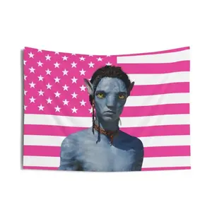 Lo.0'.a.k Tapestries, L0'ak Pink Flag, L0'ak Avatar Indoor Wall Tapestries