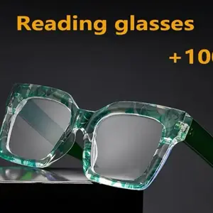 Chic Reading Glasses Anti-Blue Light for Computer & Book Use, Presbyopic Readers, Green Frame, Comfortable Fit
