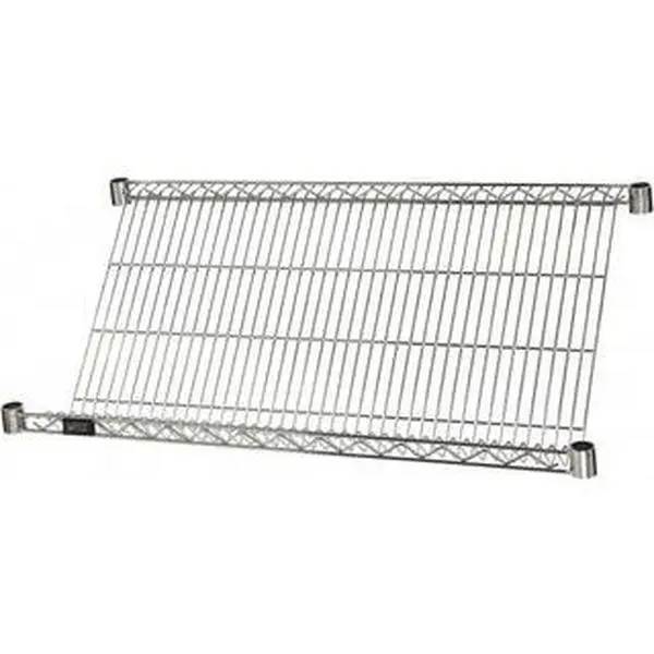Quantum Storage Systems Chrome 1-Layer Add-On Wire Shelf Rack, 48x24 in Organizer Storage, 400 Lb High Capacity, 1 in H, Model 2448SL