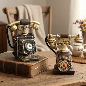 American Resin Decorative Phone Model, Vintage Camera Home Shop Display, Creative Savings Piggy Bank, Unique Ornament for Interior Decoration
