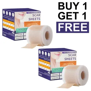 [Buy 1 Get 1 Free]Silicone Scar Sheets(1.6"X 59" Roll-1.5M), Silicone Scar Repair Cream, Silicone Scar Tape, Silicone Scar Strips, Professional Scar Removal Sheets for C-Section, Acne, Buruns & Keloids