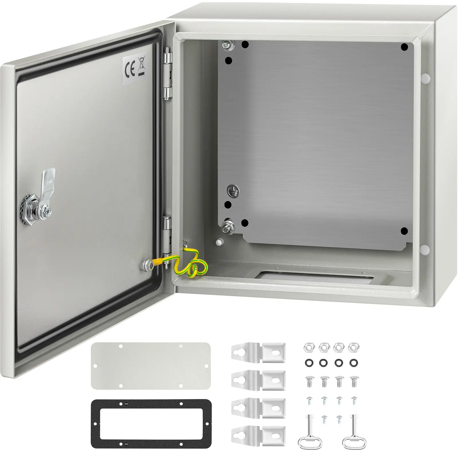 【DealsForYouDays】VEVOR NEMA Steel Enclosure 12 x 12 x 6''IP66 Waterproof & DustproofOutdoor/Indoor Electrical Junction Box with Mounting PlateLock Box, Security Box