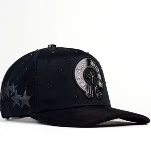 Hat Chrome All Black Stars Crystals Edition