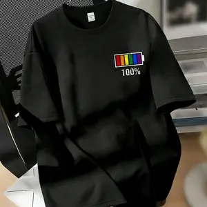 Small Rainbow Flag Pocket Print T-Shirt, LGBTQ+ Pride Minimalist Tee Tshirt Menswear