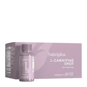 Nutriplus L-Carnitine Shot with Green Tea 15x50ml Energy Boost Supplement for Metabolic Support Daily Routine Healthcare Fitness Dietary Vitamin Edible