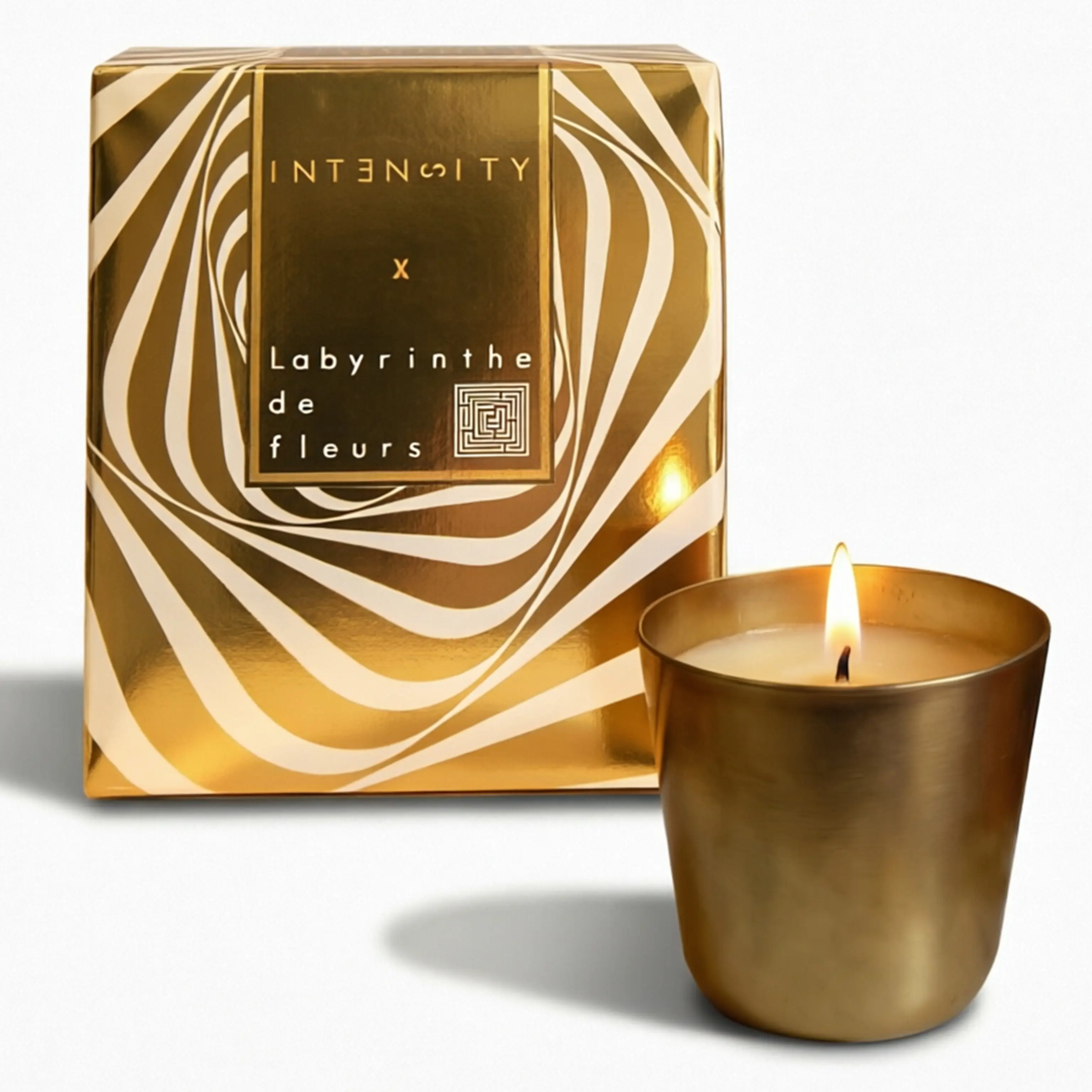 Luxurious Large-Sized Natural Wax Scented Candle - Lemon, Ylang-Ylang & Musk Woody Fragrance, Long-Lasting Non-Toxic, Gold Aluminum Tin Packaging, Home Decor Home Supplies