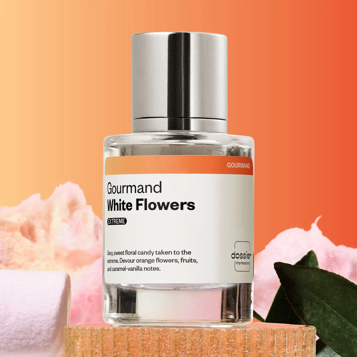 Gourmand White Flowers Extreme, Dossier, Women Perfume, 50ml, Parfum, Freesia, Berries, Green Tea, White Flowers, Orchid, Rose, Musk, Caramel, Vanilla