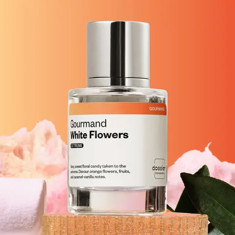 Gourmand White Flowers Extreme, Dossier, Women Perfume, 50ml, Parfum, Freesia, Berries, Green Tea, White Flowers, Orchid, Rose, Musk, Caramel, Vanilla
