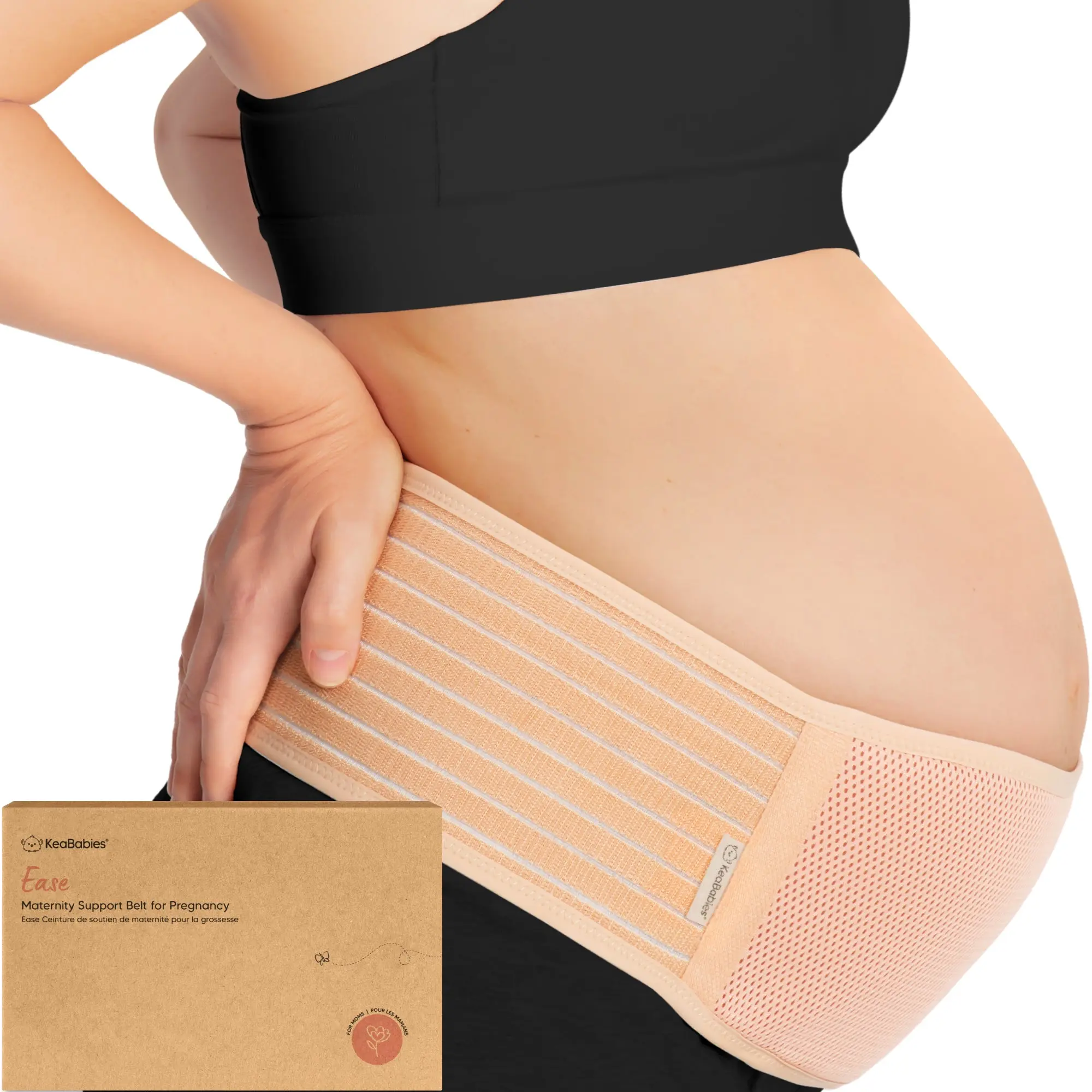KeaBabies Pregnancy Belly Bands for Pregnant Women - 1-Pack, Soft & Breathable Maternity Belly Support Band, Easy Adjustable Maternity Belt for Back, Pelvic Support, Comfortable