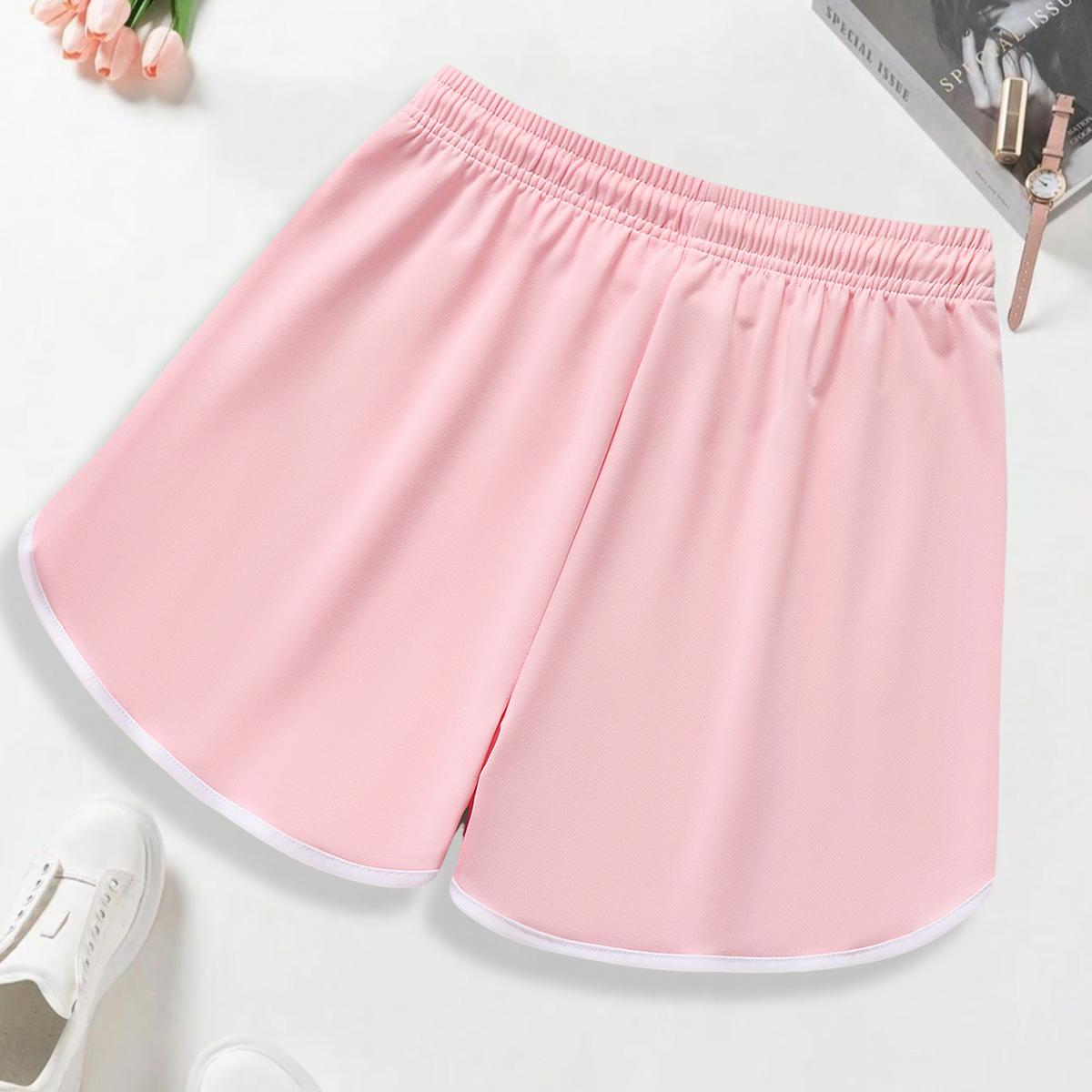 4-pack women’s summer athletic shorts, solid basic style that pairs well, soft sleep shorts for home wear, with pockets and a drawstring waist, running and yoga shorts