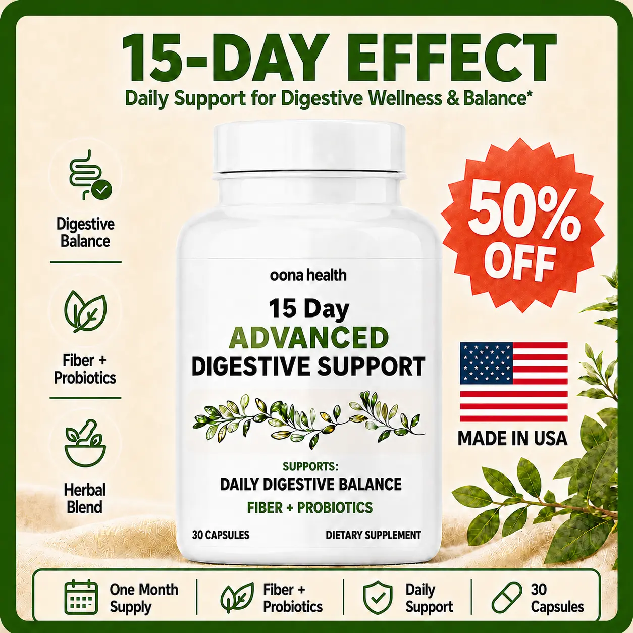 Spark Nutrition 15 Day Digestive Support | Gut Health & Digestive Wellness Supplement with Psyllium Husk, Flaxseed, Aloe Vera & Senna Leaf | Supports Regularity & Digestive Comfort for Women & Men