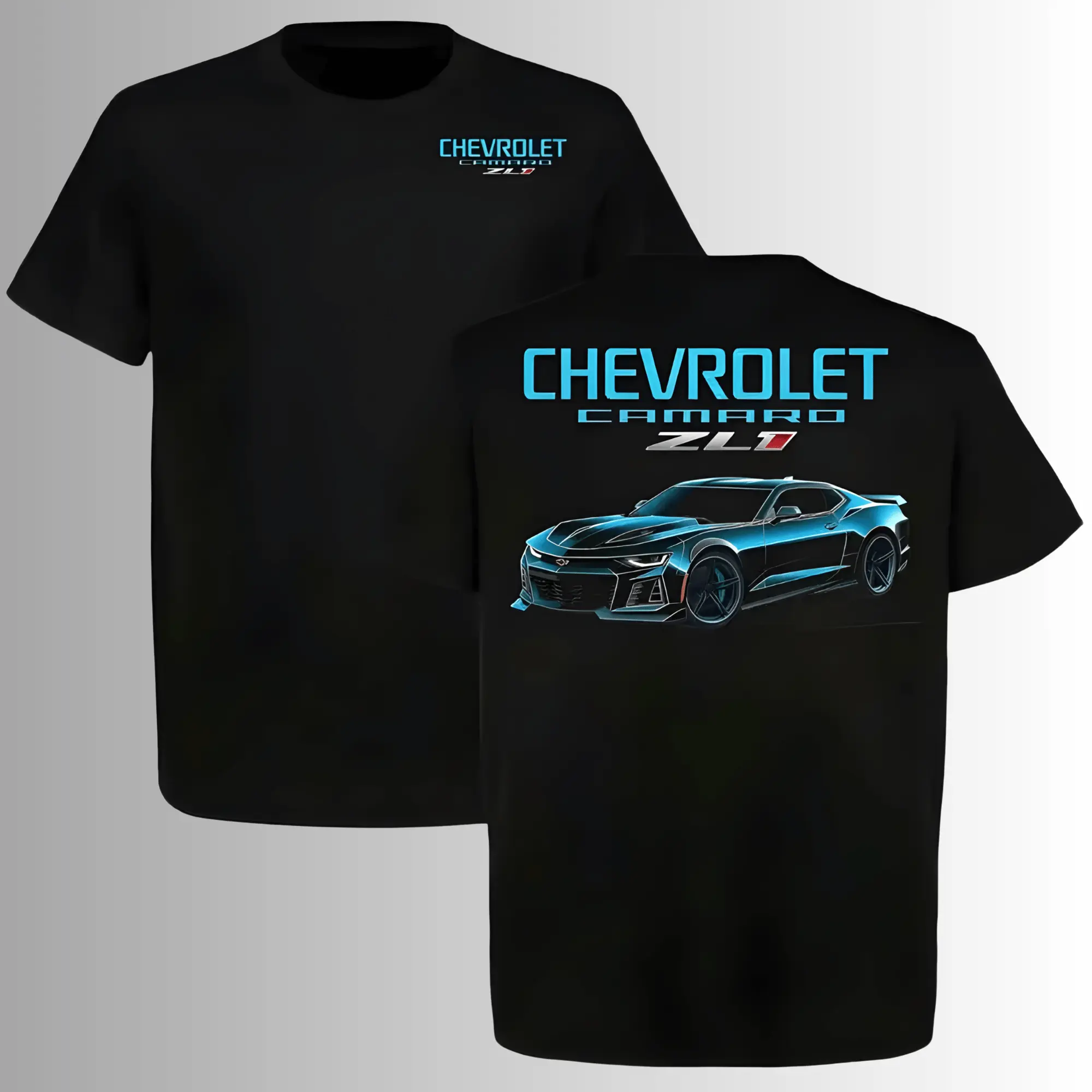 Chevrolet Camaro ZL1 Muscle Car T-Shirt, 2 Sides, Chevy Camaro ZL1 Sports Car Tee