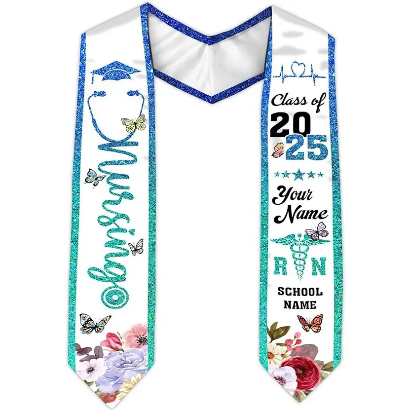 Personalized Nurse Graduation Sash Class Of 2025, Custom Major Graduation Stole for Nursing Student, Nurse Graduation Stole 2025 Gifts