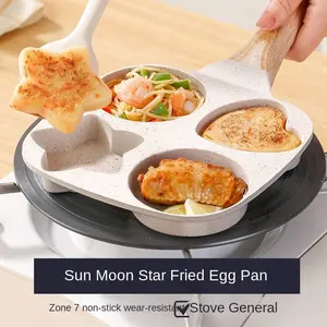 Volcanic Stone 4-Hole Pan Heart & Star Breakfast Griddle · Nonstick Oil-Free · Fast Heating · Multi-Purpose Grill (Eggs/Bacon/Pancakes) Scratch-Resistant · Easy Storage