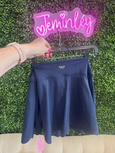 Simply Southern Scalloped Hem Active Skort - Navy