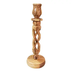 Olive Wood Candlestick from the Holy Land
