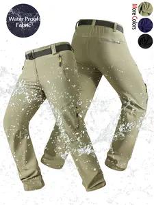 Men's premium waterproof, abrasion-resistant, lightweight stretch outdoor trousers for leisure sport. Versatile utility workwear with multiple zipped pockets and adjustable waistband. daily commuting, adventures, fishing mount Casual Outdoor Pants