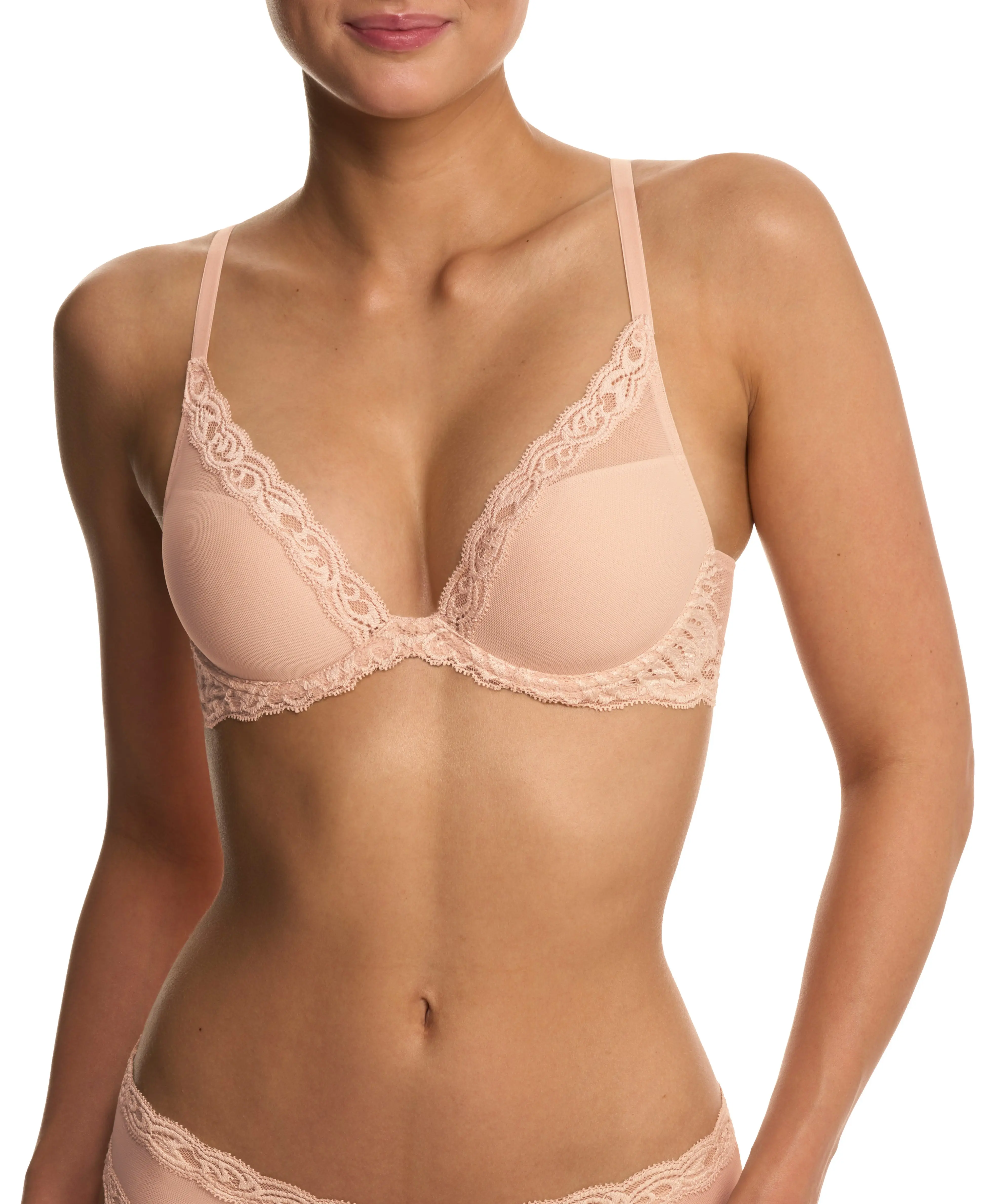 Feathers Lace Plunge T-Shirt Bra