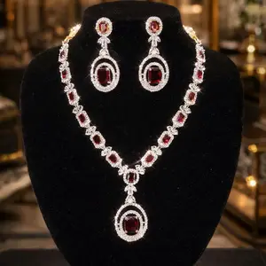 Equisitie AD (American Diamond) pendant necklace and matching earring set