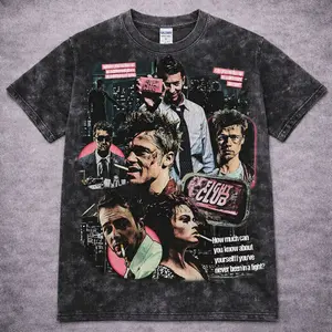 Fight Club T-shirt, Tyler Durden and Edward Norton Graphic Tee, Iconic Movie Quotes, Marla Singer & Soap Bar Design, Unisex Fit, Vintage Style, Gift for Movie Lovers, Charcoal Gray T-shirt