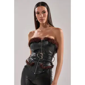 VICTORIA FUR TRIM CORSET