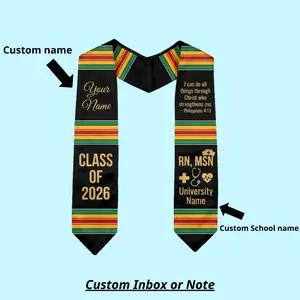 Custom Graduation Stole Class of 2026 - Personalized Name & University Nursing Kente Sash