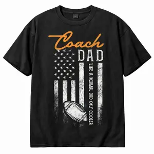 Football Coach Dad Vintage Washed Graphic T-Shirt – Retro Sports Dad Shirt, Funny Game Day Tee, Father’s Day Gift for Sports-Loving Fathers