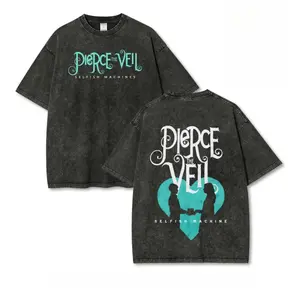 Pierce The Veil Vintage Washed Graphic T-Shirt – Unisex Fit Retro Rock Band Tee, Casual Short Sleeve Music Merch