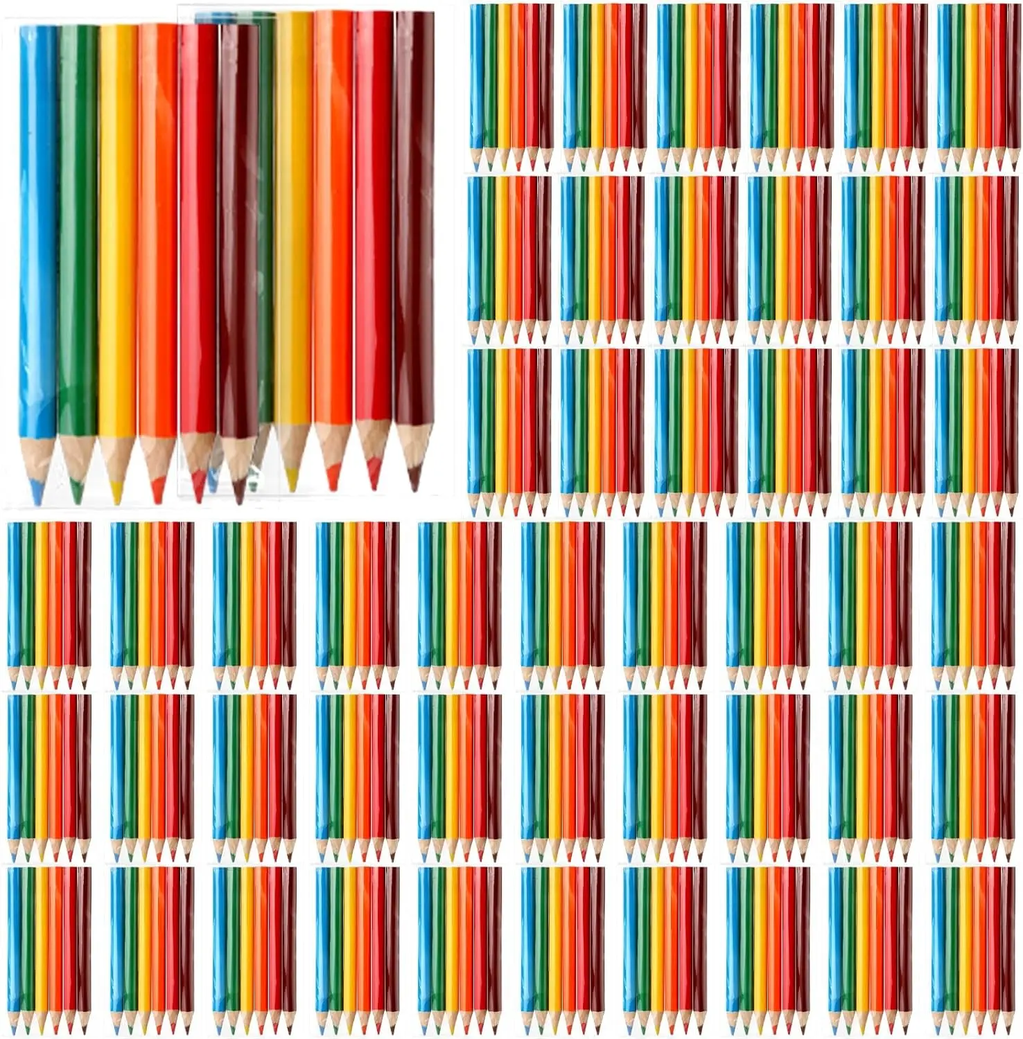 100 Sets Mini Colored Pencils 3.5 Inch Portable Short Color Pencil Bulk Coloring Pencils Pre Sharpened Drawing Colored Pencil for Painting Gift 6 Color