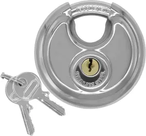 Disc Locks, Heavy Duty Padlock,Steel Lock with Key Keyed Padlock Disc Storage Locks for Storage Unit, Moving Trailers, Shed, Fence (Modern Style)