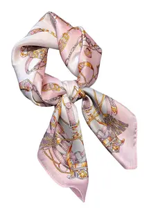 Chain Print Square Scarf, Fashionable Soft Lightweight Scarf for Women, Casual Versatile Accessories for Daily Wear, Fashion Accessories for Party, Daily Clothing Decor, Scarf Head Wrap, Neck Scarf