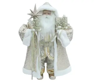 RC Home Decor 40" Elegant Gold & Ivory Santa Claus