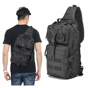 Waterproof Oxford Cloth Tactical Durable Chest Bag, Large Capacity Shoulder Bag, Camouflage Crossbody Backpack, Multifunctional Portable Bag for Outdoor Sports