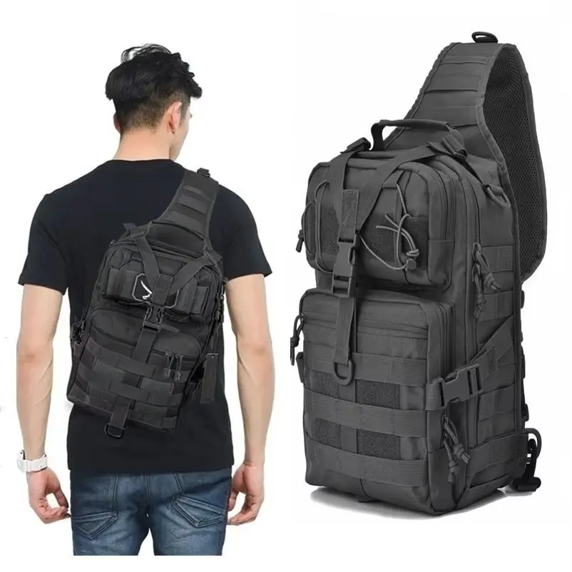 Waterproof Oxford Cloth Tactical Durable Chest Bag, Large Capacity Shoulder Bag, Camouflage Crossbody Backpack, Multifunctional Portable Bag for Outdoor Sports, Crossbody Bags