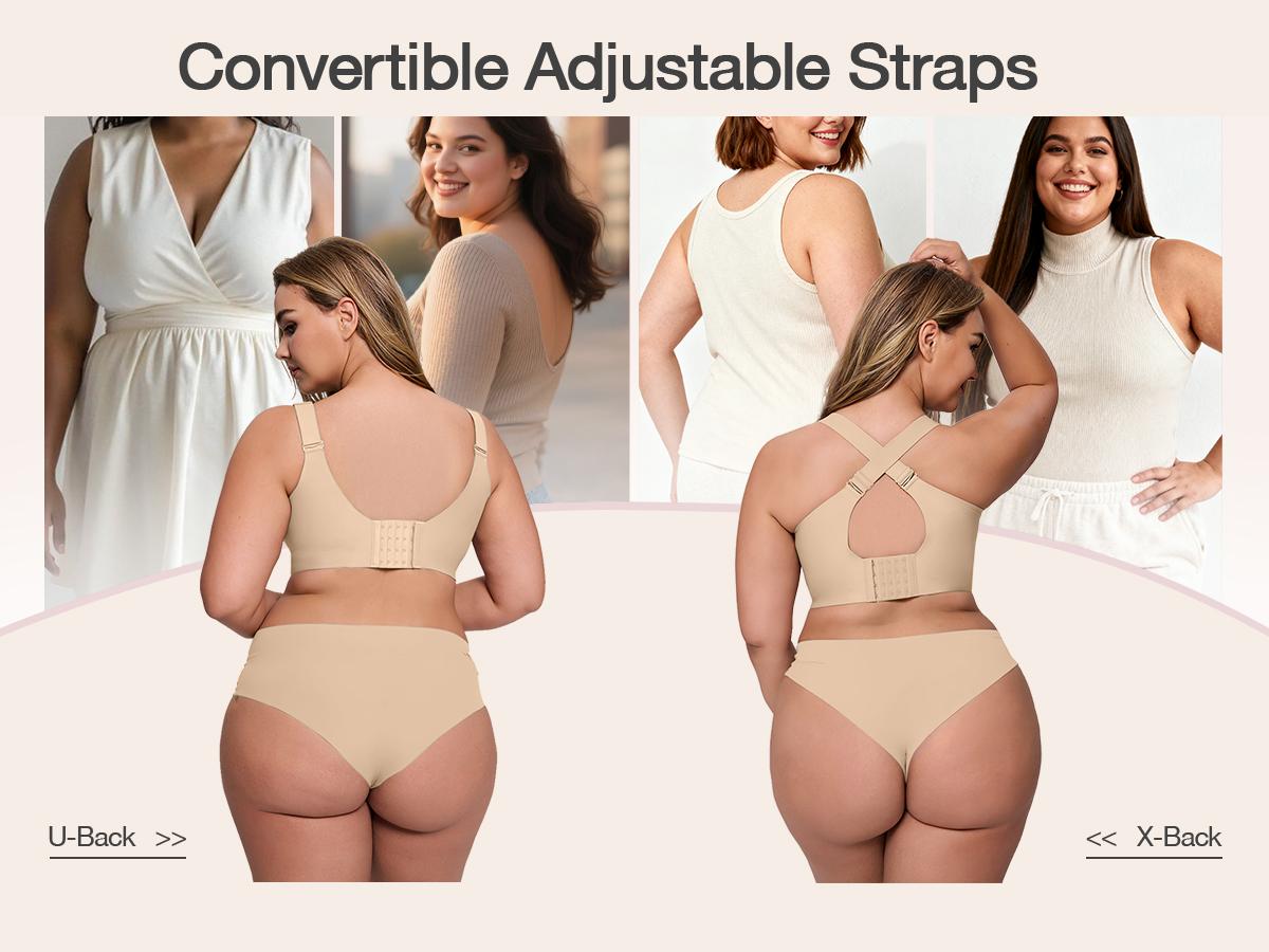 OEAK Jelly Bras Women Seamless Lift Bra Wireless Push Up No Underwire Full Coverage Plus Bras Comfort Supportive Sports T-Shirt Bra