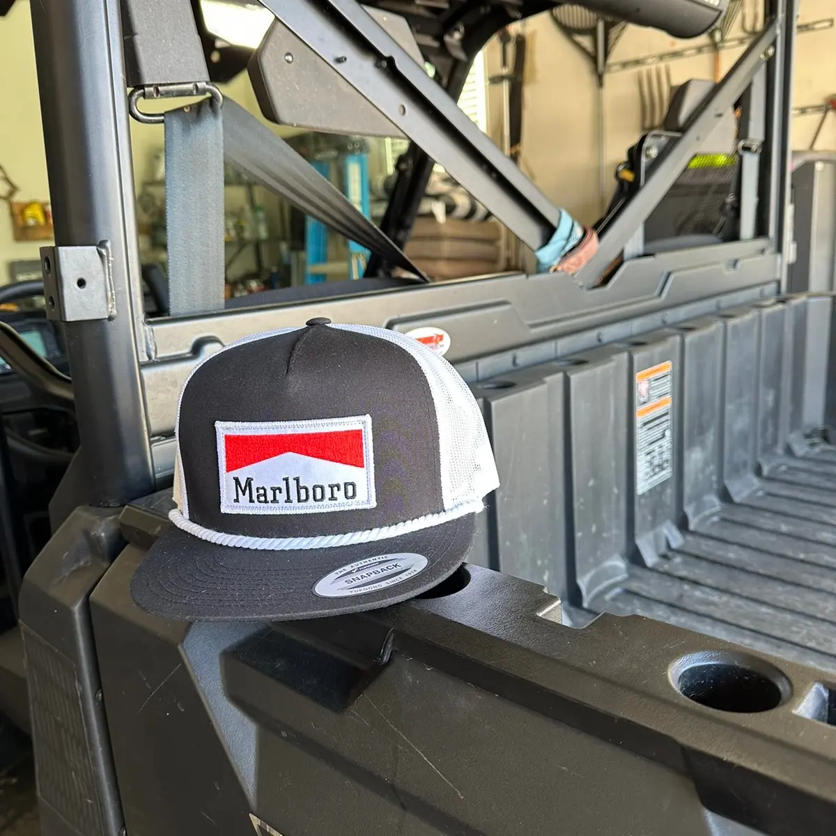 Marlboro Black/White Hat with Sleek Design, Adjustable Fit, and Marlboro Logo, Ideal for Casual Outings and Everyday Wear
