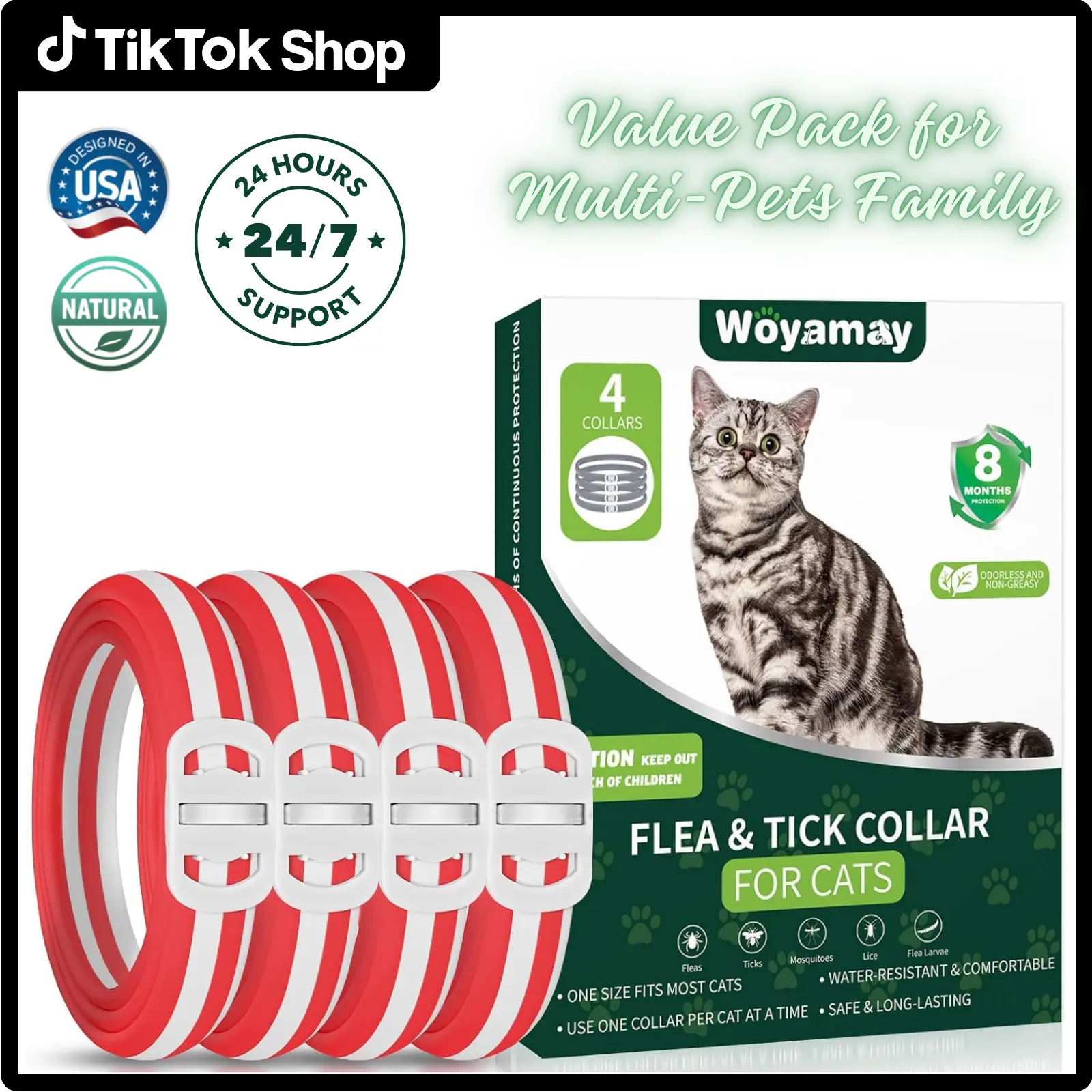 Red Cat Collar Silver Buckle