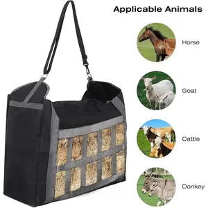Horse Hay Storage Bag, Thick Durable Large Capacity Leak-Proof, Night Reflective Strip, for Farm Feeding and Animal Night Feed, Portable Supplies