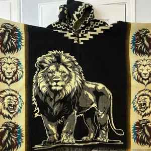 Alpaca poncho lion design