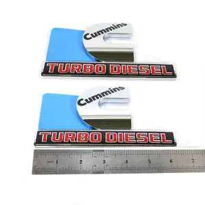 2013–2018 RAM 2500 3500 Cummins Turbo Diesel 3D Emblem Badges, Black/Red/Chrome Replacement 2-Pack