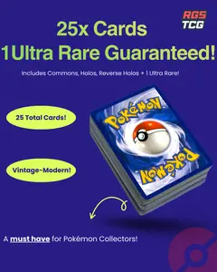 25x Pokemon Cards 1 Ultra Rare Guaranteed Includes Commons, Holos, Reverse Holos, 1 Ultra Rare Vintage Modern A Must Have for Pokemon Collectors
