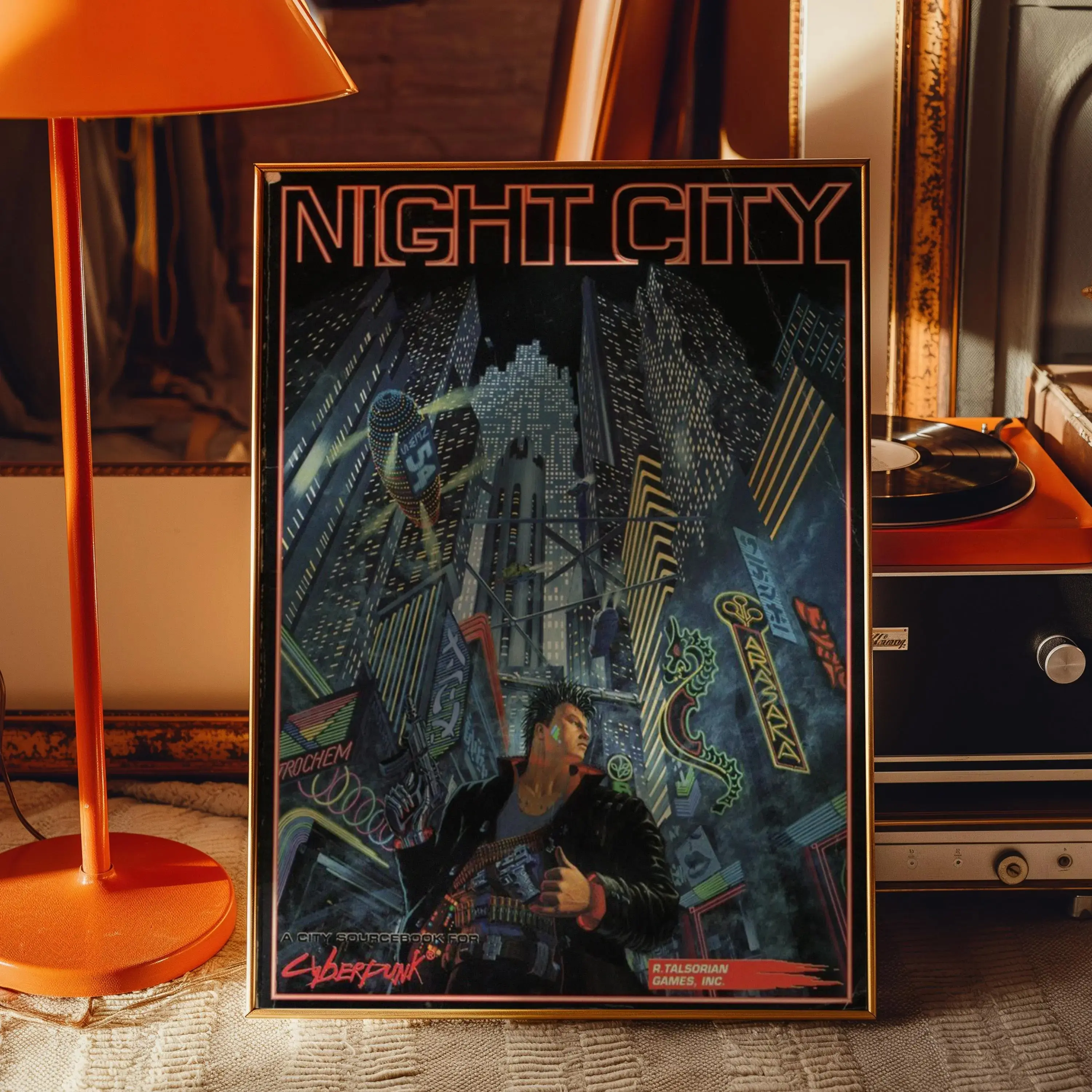 Cyberpunk Night City Poster _ Futuristic Sci-Fi Wall Art _ Gamer Gift for RPG Fans _ Neon Noir Dystopian Wall Decor