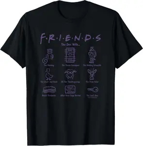100%cotton Friends Episode Icons Sketch TV Show T-Shirt